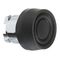 Harmony XB4, push-button head, metal, flush, black, 22mm, spring return, coloured boot, unmarked