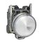 Harmony XB4, Pilot light, grey plastic, white, 22mm, universal LED, plain lens, 230...240V AC