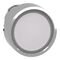 Harmony XB4, Head for illuminated push-button, metal, white flush, 22mm, universal LED, spring return, plan lens