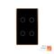 Wifi 4 Gang Black with Gold Trim Wall Switch
