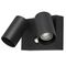 Capri LED Double Spot 2 x 9W Tricolour IP65 with PIR Sensor Exterior Matt Black