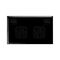Excel - Horizontal double powerpoint 2 gang 10A 240V a.c. with safety shutters black