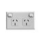 Excel - Horizontal double powerpoint 2 gang 15A 240V a.c. white