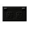 Excel - Horizontal double powerpoint 2 gang 10A 240V a.c. with round earth black