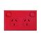Excel - Horizontal double powerpoint 2 gang 10A 240V a.c. red