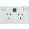 Excel - Horizontal double powerpoint with dual USB charger for plasterboard and single brick installations 2 gang 10A 240V a.c. 2x2.4A white