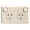 Excel - Horizontal double powerpoint 2 gang 10A 240V a.c. beige