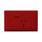 Excel Life - Medical - Common plate - Horizontal single powerpoint - RCD protected engraved - antimicrobial & chemical resistant 1 gang 15A 240V a.c. red