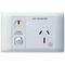 Excel Life - Medical - Common plate - Horizontal single powerpoint - RCD protected engraved - antimicrobial & chemical resistant 1 gang 15A 240V a.c. with LED power available white