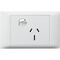 Excel Life - Common plate - Horizontal single powerpoint 1 gang 15A 240V a.c. white