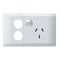 Excel Life - Common plate - Horizontal single powerpoint 1 gang 10A 240V a.c. with 2 extra holes white