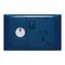Excel Life - Medical - Common plate - Horizontal single powerpoint - RCD protected engraved - antimicrobial & chemical resistant 1 gang 10A 240V a.c. blue