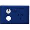 Excel Life - Medical - Common plate - Horizontal single powerpoint - RCD protected engraved - antimicrobial & chemical resistant 1 gang 10A 240V a.c. with LED power available & circuit ID blue