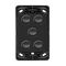 HPM VIVO 10A 5 Gang Vertical Rocker Switch Grid & Mechanism Dark Grey