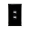 Excel - Vertical rocker switch - Single Pole Double Throw - 2 gang 2 way 10A 240V a.c. gloss black