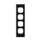 Excel - Architrave grid & plate 4 gang black