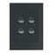 HPM VIVO 10A 4 Gang Vertical Rocker Switch Plate Dark Grey