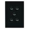 HPM VIVO 10A 5 Gang Vertical Rocker Switch Plate Dark Grey