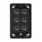HPM VIVO 10A 6 Gang Vertical Rocker Switch Grid & Mechanism Dark Grey