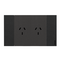 Bticino Living Now 4 Module Double Powerpoint Coverplate Black