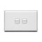 Excel - Horizontal weatherproof switch - Single Pole Double Throw - 2 gang 2 way IP56 10A 240V a.c. white