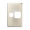 EXCEL - Single vertical powerpoint coverplate only - Stainless Steel