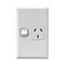 Excel - Vertical single powerpoint 1 gang 10A 240V a.c. white