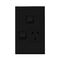 Excel - Vertical single powerpoint 1 gang 10A 240V a.c. with extra switch black