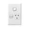 Excel - Vertical single powerpoint 1 gang 10A 240V a.c. with extra switch white