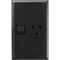 Excel - Vertical single powerpoint 1 gang 10A 240V a.c. with safety shutters black