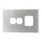 Brushed Aluminium Cover Single GPO + Extra Switch GEO