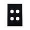 Grid Plate 4 Gang – BLACK