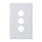 Excel Life EM Series Grid & Plate 3 Gang Gloss White