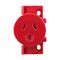 Quick Connect Surface Socket 250V AC 10A 1-2.5mm2 2C+E RED