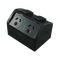 Weatherproof GPO Double 10A – Integrated Connection Black