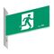 E3 LED Exit Sign Diffuser - Stainless steel wall plate on the left - Double Sided - Running man straight