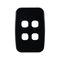 Grid Plate 4 Gang – BLACK