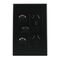 Double Power Point with Extra Switch – VERTICAL MATTE BLACK