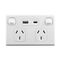 Double Power Point with Dual Type A+C USB Charger