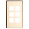 EXCEL - 6 Gang Switch Coverplate only - Polished Brass