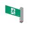 E3 LED Exit Sign - Surface with gear and lithium battery - Stainless steel wall plate on the right - Single Sided - Running man straight - Galaxy