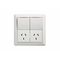 Como - Vertical double powerpoint 2 gang 10A 240V a.c. square plate white