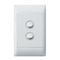 Excel Life - Common plate - Vertical rocker switch - Single Pole Double Throw 2- gang 16AX 240V a.c. white