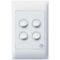 Excel Life - Medical - Common plate - Vertical rocker switch - Single Pole Double Throw - antimicrobial & chemical resistant 4 gang 16AX 240V a.c. white