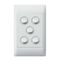 Excel Life - Common plate - Vertical rocker switch - Single Pole Double Throw 5 gang 16AX 240V a.c. white