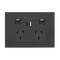 HPM VIVO 10A Double Powerpoint with Integrated Type A+C 2.4A USB Chargers Dark Grey