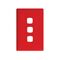 Linea Coverplate 3 gang saucy red