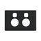 Linea Powerpoint coverplate 2 gang with extra safety black