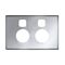 Linea Powerpoint coverplate 2 gang with extra safety matt silver