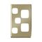 EXCEL - Double vertical powerpoint with extra funtion hole coverplate only - Polished Brass